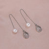 1 Pair Simple Style Moon Alloy Plating Inlay Artificial Pearls Rhinestones Women'S Drop Earrings