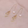 1 Pair Simple Style Moon Alloy Plating Inlay Artificial Pearls Rhinestones Women'S Drop Earrings