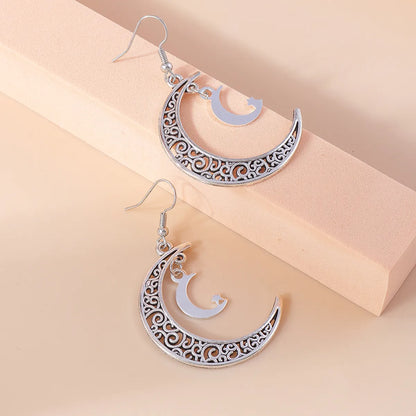 1 Pair Simple Style Moon Alloy Women's Drop Earrings