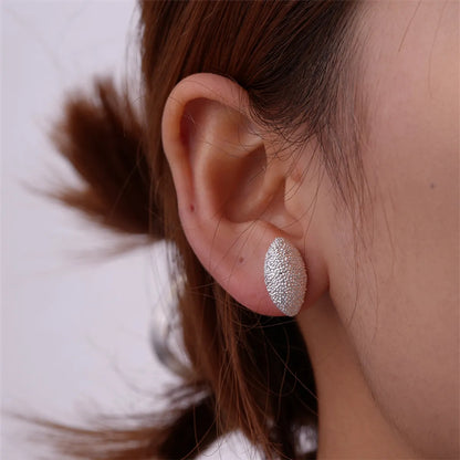 1 Pair Simple Style Moon Oval Plating Three-dimensional Copper Gold Plated Ear Studs