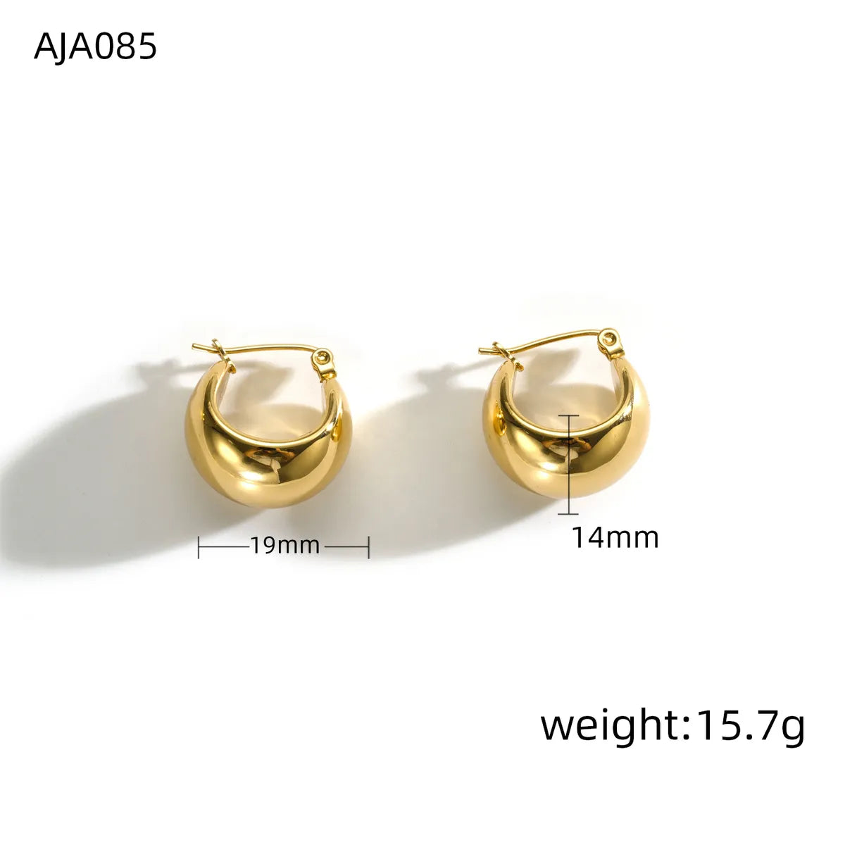 1 Pair Simple Style Oval Hollow Out 304 Stainless Steel 18K Gold Plated Earrings