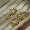 1 Pair Simple Style Oval Pea Plating 304 Stainless Steel 18K Gold Plated Earrings