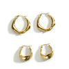 1 Pair Simple Style Oval Pea Plating 304 Stainless Steel 18K Gold Plated Earrings