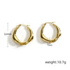 1 Pair Simple Style Oval Pea Plating 304 Stainless Steel 18K Gold Plated Earrings