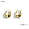 1 Pair Simple Style Oval Pea Plating 304 Stainless Steel 18K Gold Plated Earrings