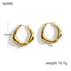 1 Pair Simple Style Oval Pea Plating 304 Stainless Steel 18K Gold Plated Earrings