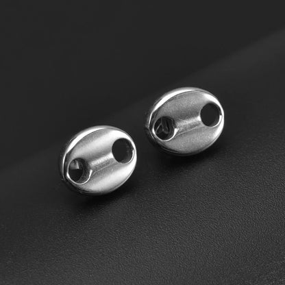 1 Pair Simple Style Oval Plating Stainless Steel Ear Studs