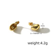 1 Pair Simple Style Oval Water Droplets Hollow Out 304 Stainless Steel 18K Gold Plated Ear Studs
