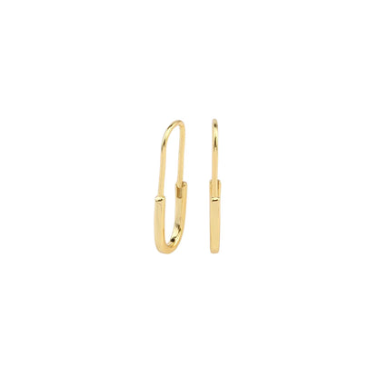 1 Pair Simple Style Paper Clip Sterling Silver Plating White Gold Plated Gold Plated Earrings