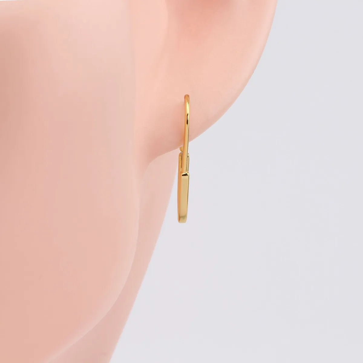 1 Pair Simple Style Paper Clip Sterling Silver Plating White Gold Plated Gold Plated Earrings