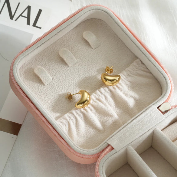 1 Pair Simple Style Pea Stamping Plating 304 Stainless Steel 18K Gold Plated Ear Studs