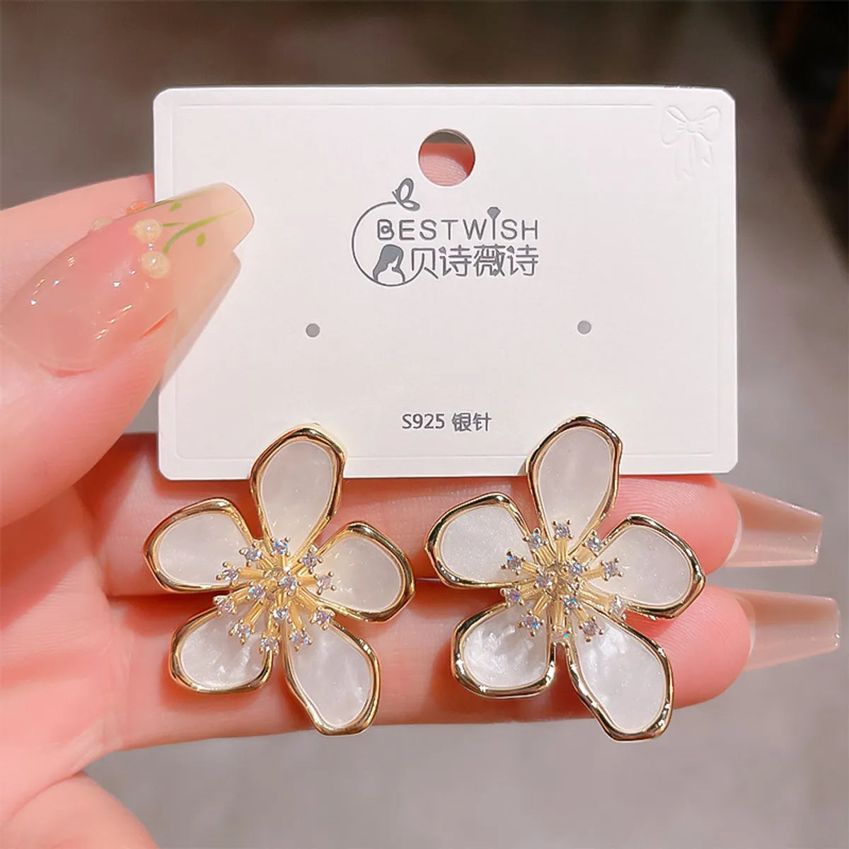 1 Pair Simple Style Petal Plating Copper Gold Plated Drop Earrings