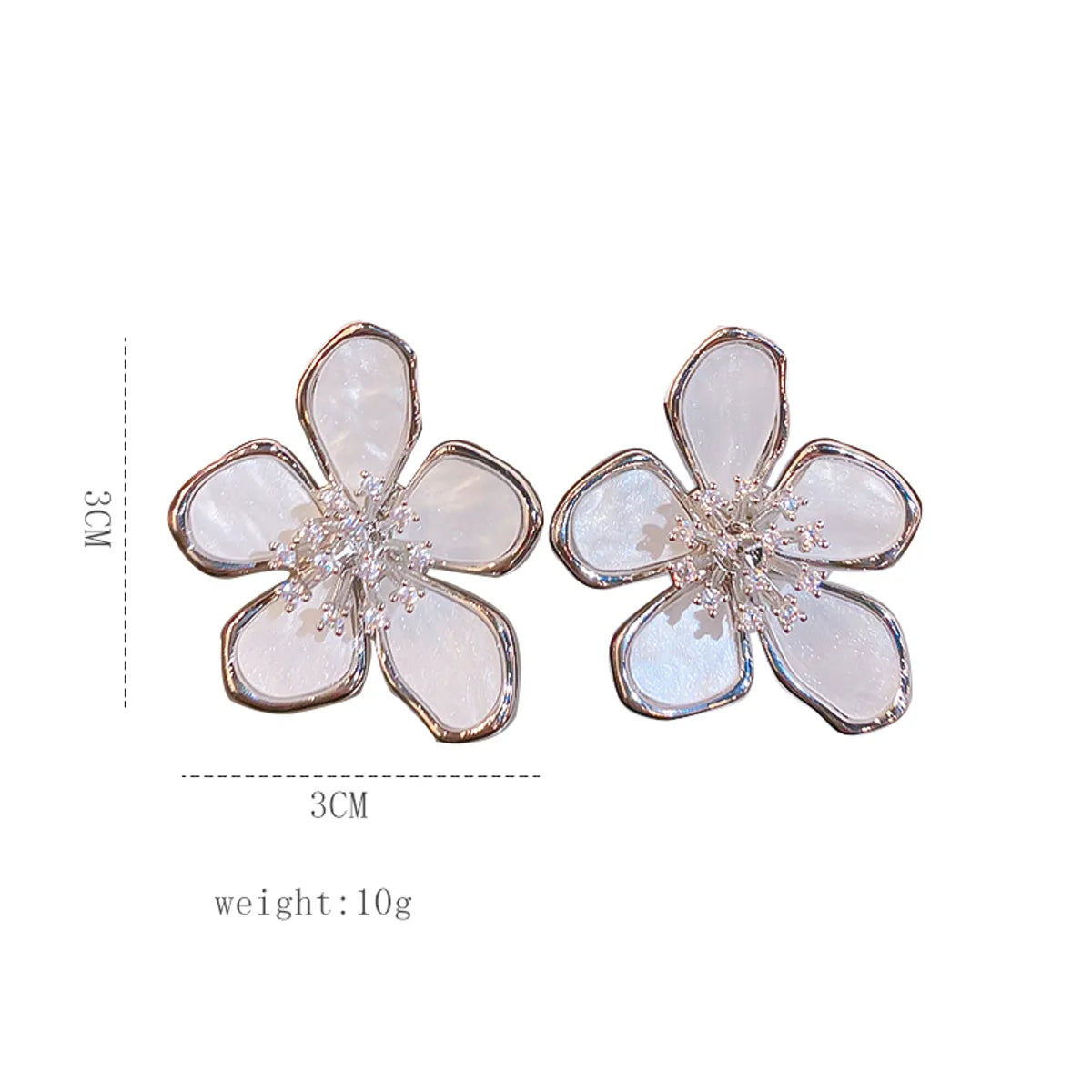 1 Pair Simple Style Petal Plating Copper Gold Plated Drop Earrings