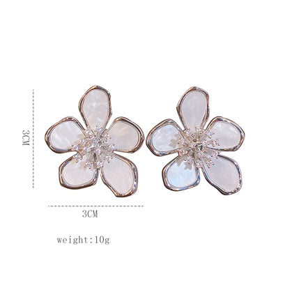 1 Pair Simple Style Petal Plating Copper Gold Plated Drop Earrings