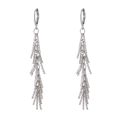 1 Pair Simple Style Printing Solid Color Tassel Plating Copper Alloy Drop Earrings