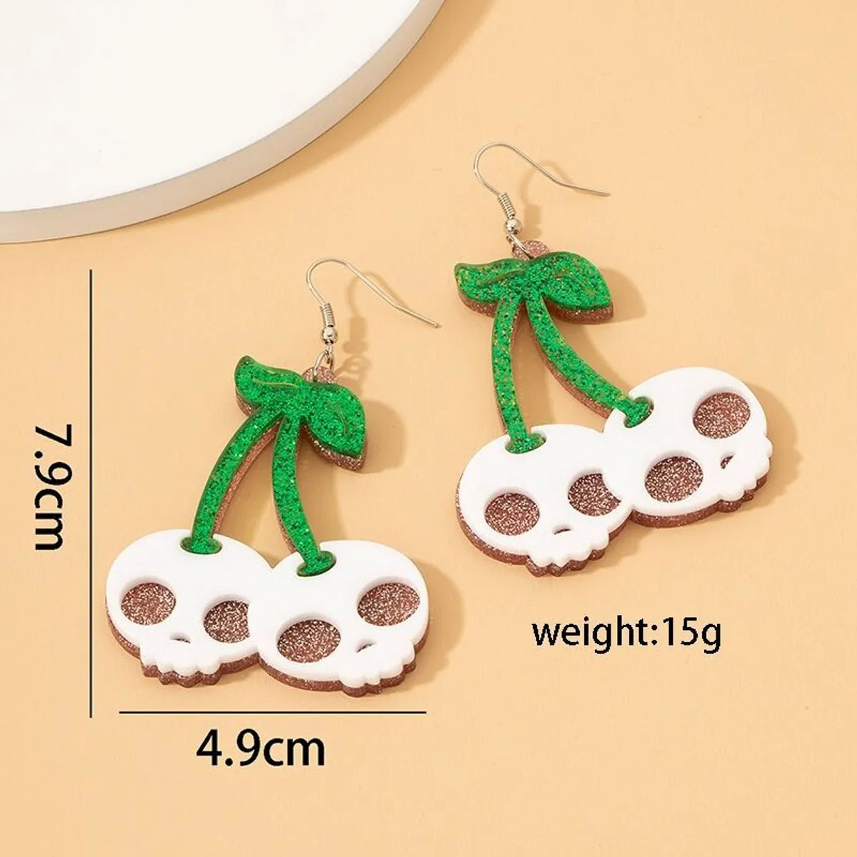 1 Pair Simple Style Pumpkin Skull Arylic Drop Earrings