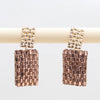 1 Pair Simple Style Rectangle Inlay Mixed Materials Glass Drop Earrings