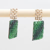 1 Pair Simple Style Rectangle Inlay Mixed Materials Glass Drop Earrings