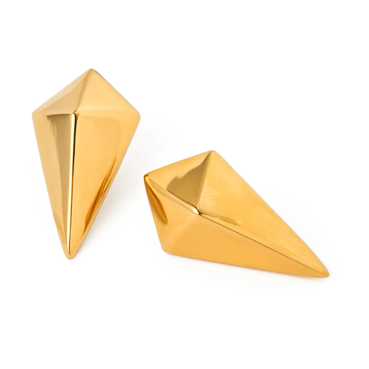 1 Pair Simple Style Rhombus Plating Titanium Steel 18k Gold Plated Ear Studs