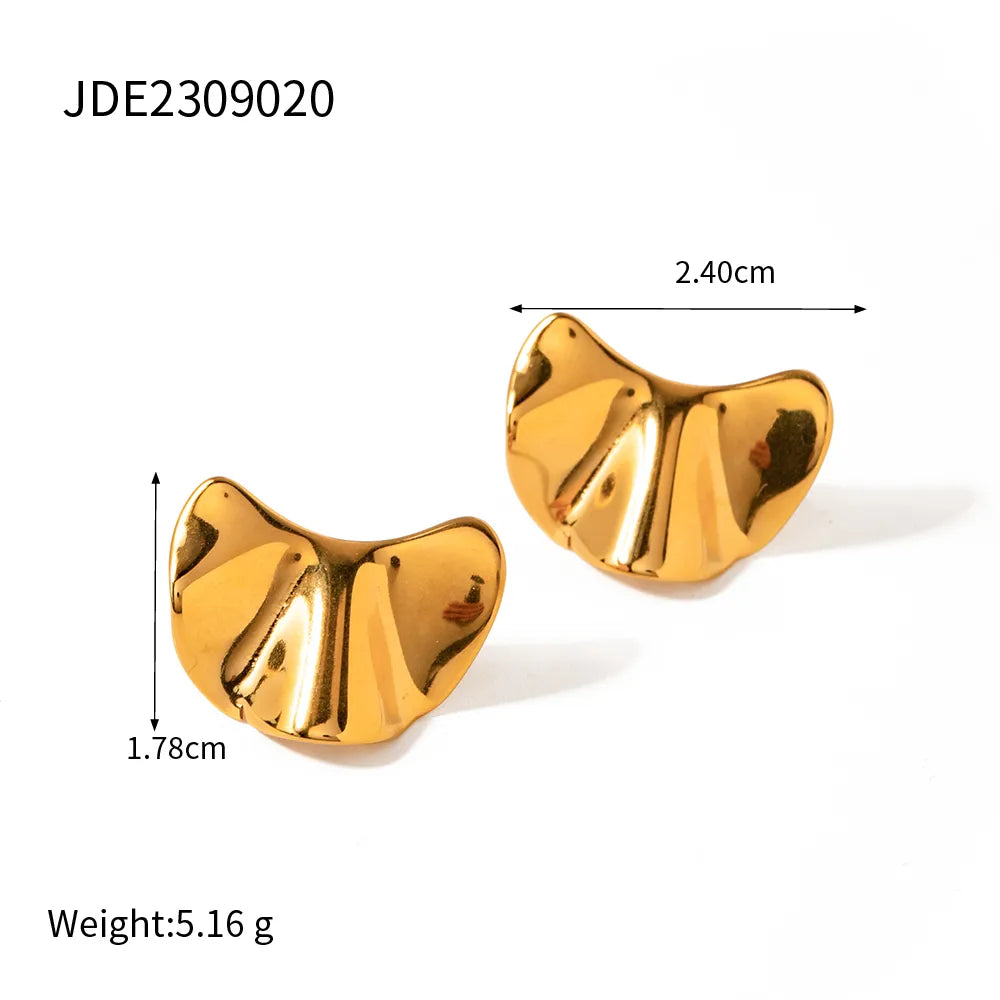 1 Pair Simple Style Roman Style Irregular Plating Stainless Steel 18k Gold Plated Ear Studs