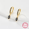 1 Pair Simple Style Roman Style Solid Color Plating Inlay Sterling Silver Zircon Gold Plated Earrings