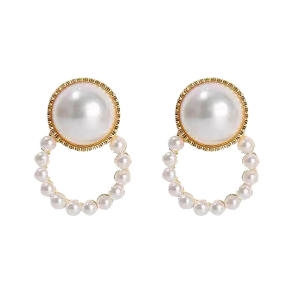 1 Pair Simple Style Round Inlay Alloy Zircon Ear Studs