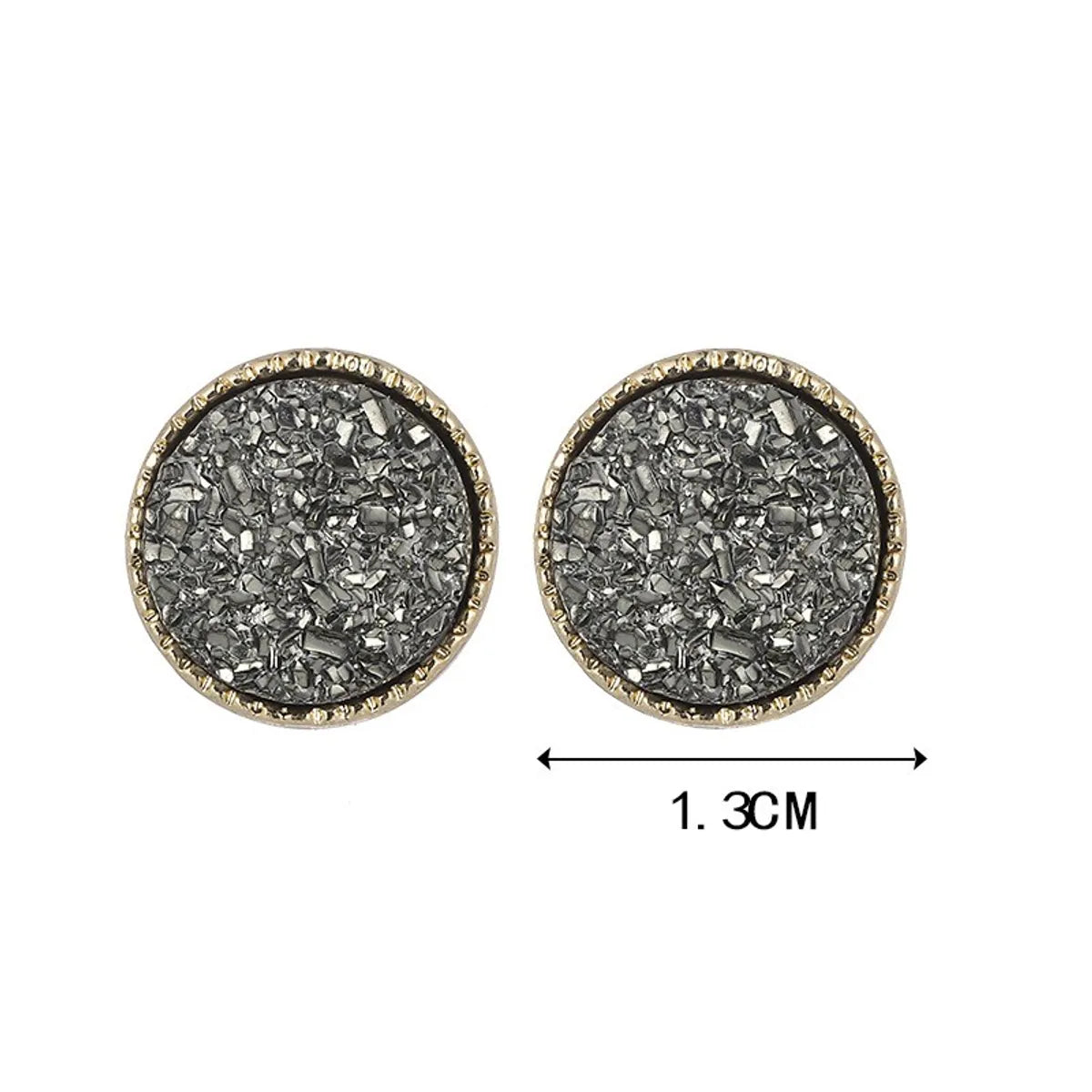 1 Pair Simple Style Round Plating Alloy Ear Studs