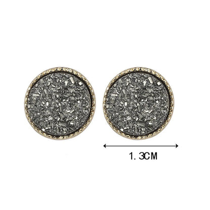 1 Pair Simple Style Round Plating Alloy Ear Studs