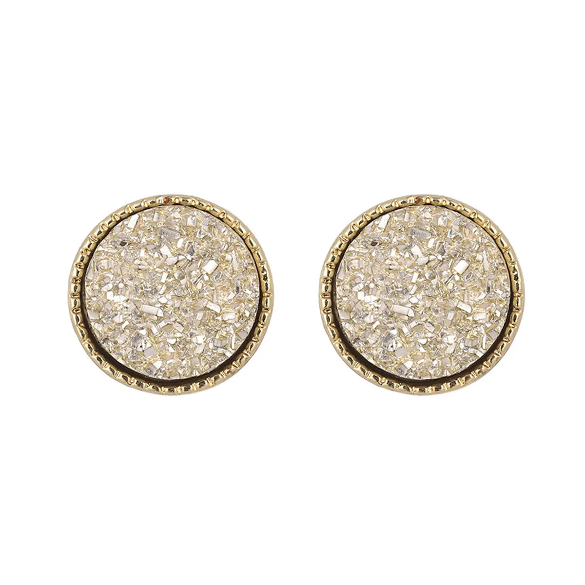 1 Pair Simple Style Round Plating Alloy Ear Studs