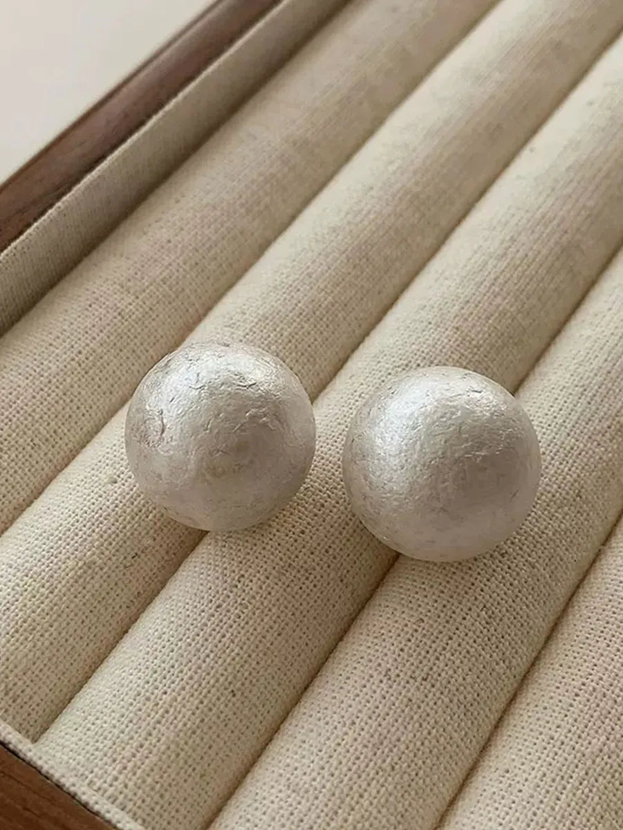 1 Pair Simple Style Round Artificial Pearl Ear Studs