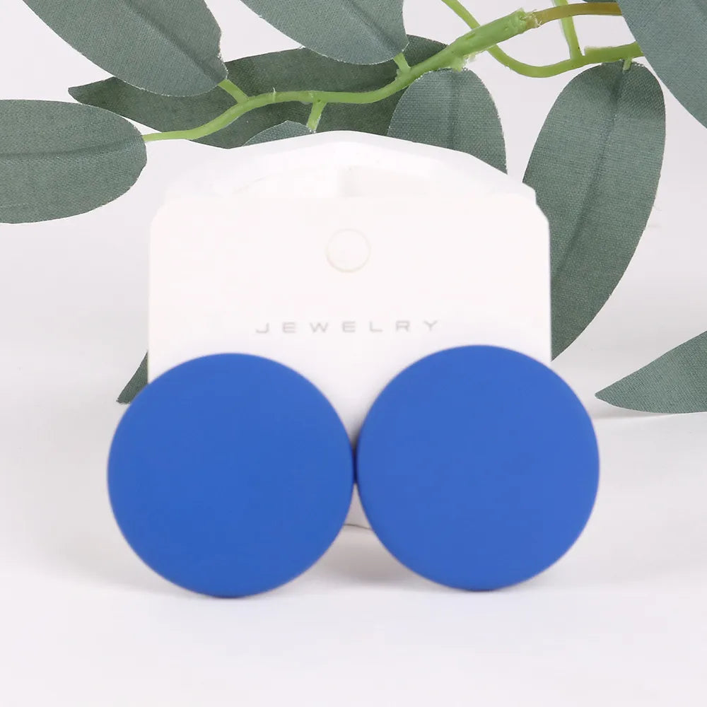 1 Pair Simple Style Round Arylic Women'S Earrings