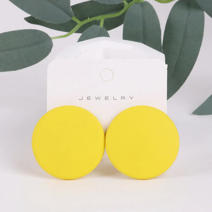 1 Pair Simple Style Round Arylic Women'S Earrings