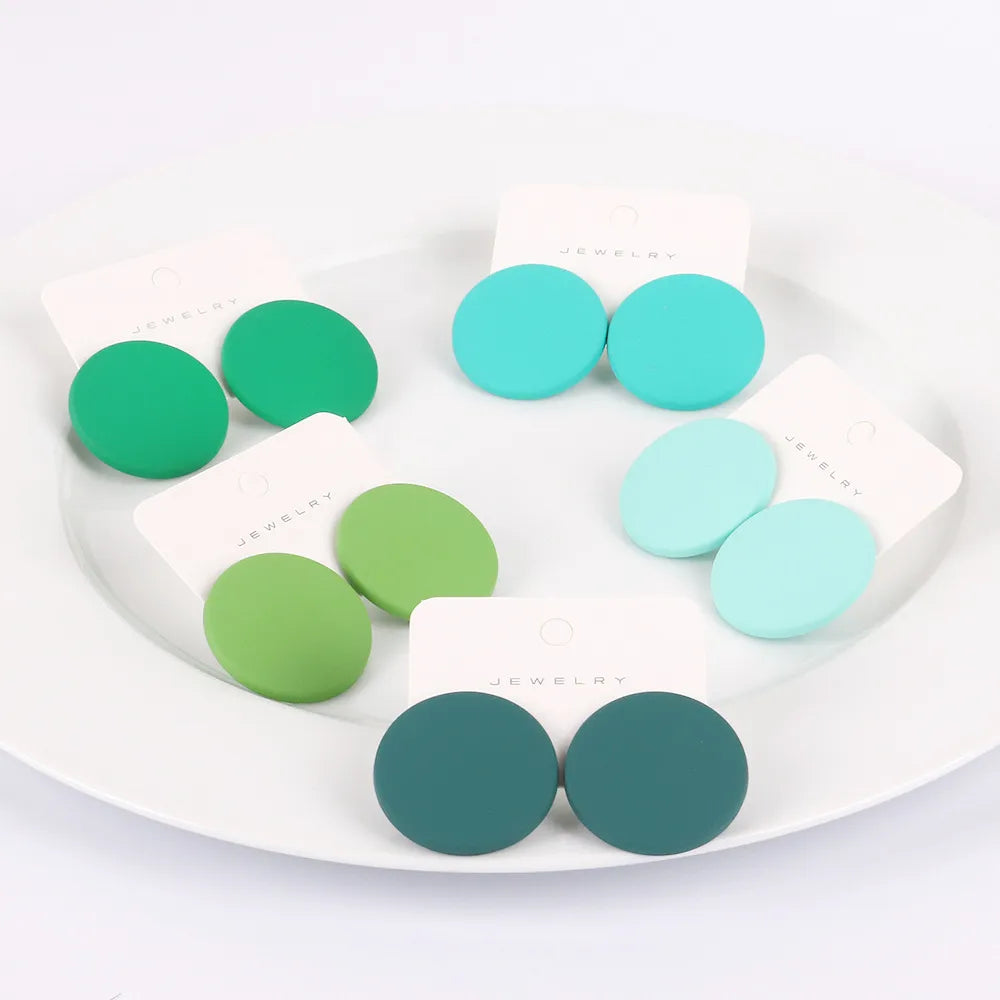 1 Pair Simple Style Round Arylic Women'S Earrings