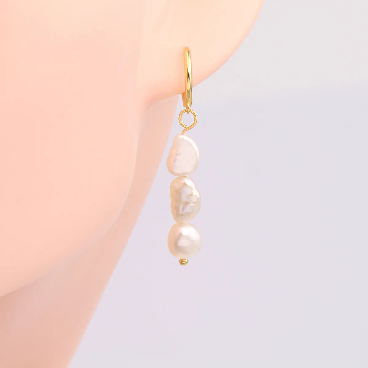 1 Pair Simple Style Round Beaded Sterling Silver Drop Earrings