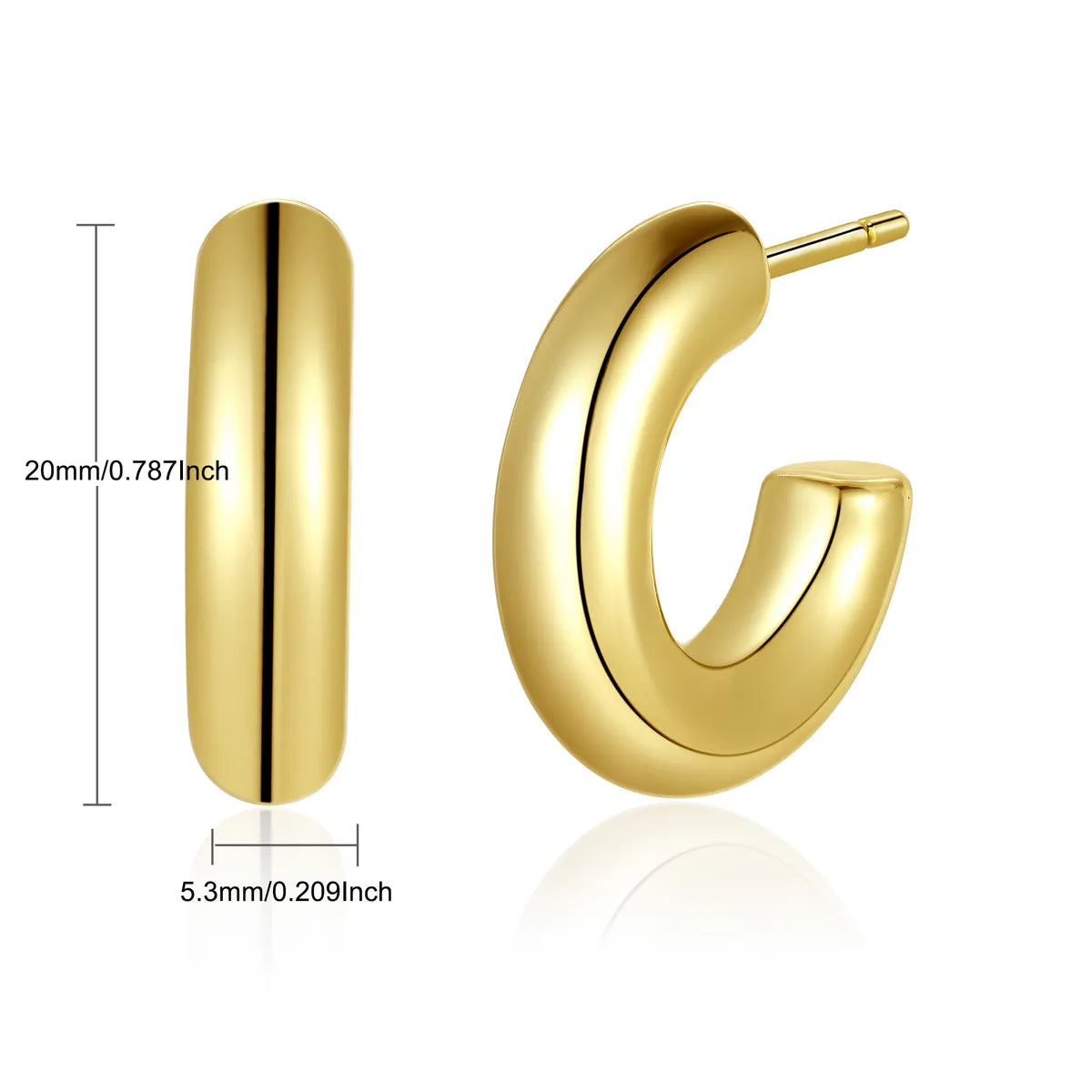 1 Pair Simple Style Round Copper 18K Gold Plated Hoop Earrings