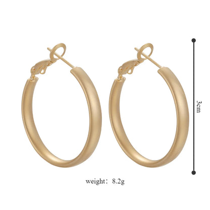 1 Pair Simple Style Round Copper White Gold Plated Gold Plated Hoop Earrings