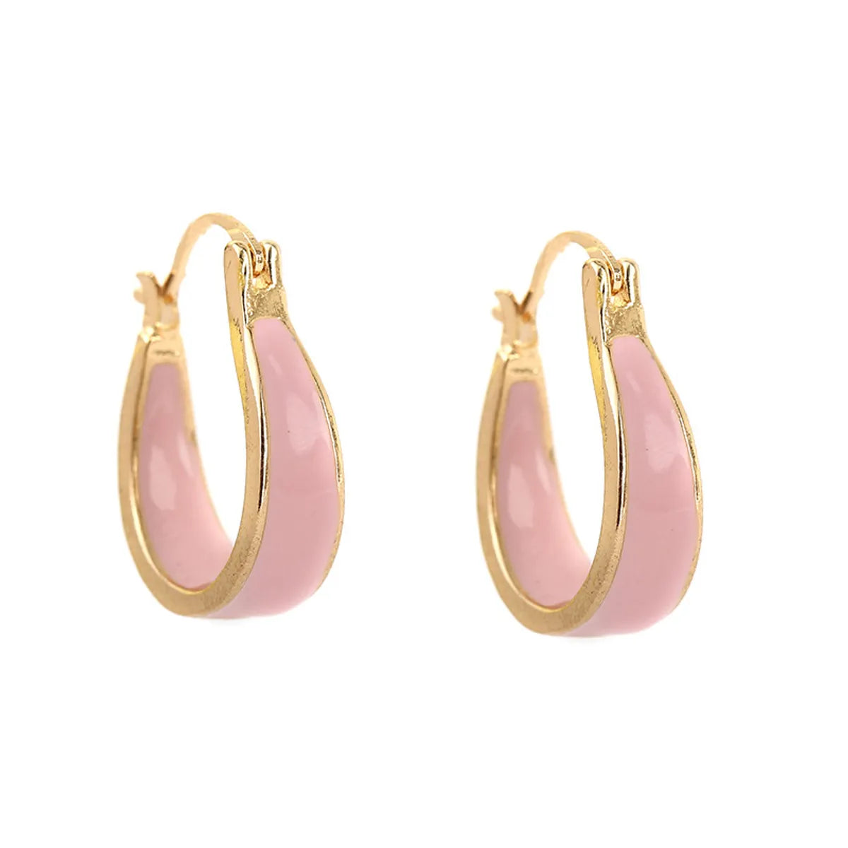 1 Pair Simple Style Round Enamel Alloy Earrings