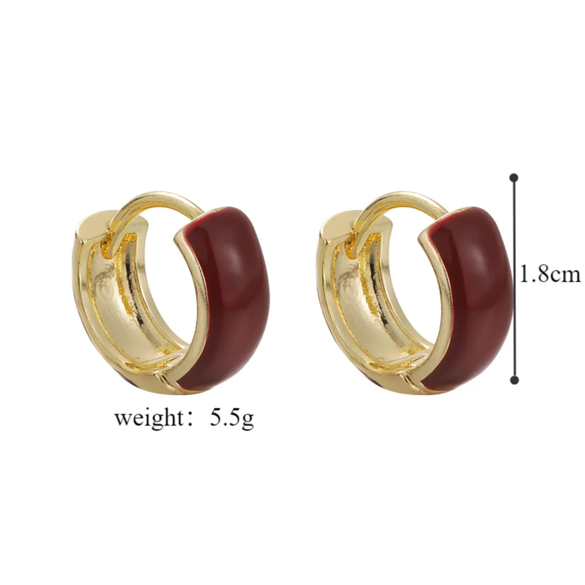 1 Pair Simple Style Round Enamel Copper Earrings