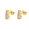 1 Pair Simple Style Round Gourd Inlay 304 Stainless Steel Rhinestones 18K Gold Plated Ear Studs