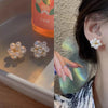 1 Pair Simple Style Round Heart Shape Bow Knot Alloy Plating Inlay Rhinestones Pearl Women'S Drop Earrings