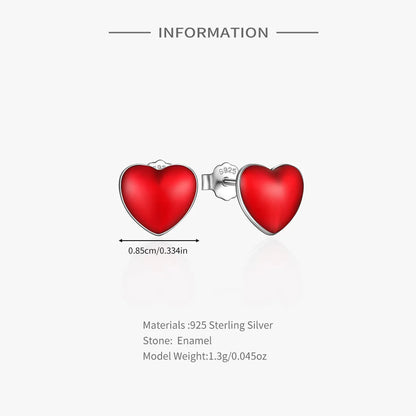 1 Pair Simple Style Round Heart Shape Plating Inlay Sterling Silver Zircon Ear Studs