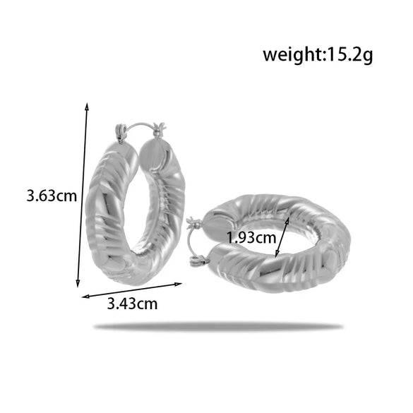 1 Pair Simple Style Round Heart Shape Plating 304 Stainless Steel Earrings