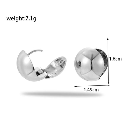 1 Pair Simple Style Round Heart Shape Plating 304 Stainless Steel Earrings