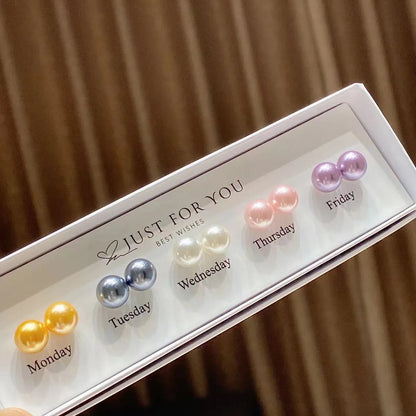 1 Pair Simple Style Round Imitation Pearl Ear Studs