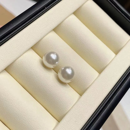 1 Pair Simple Style Round Imitation Pearl Ear Studs