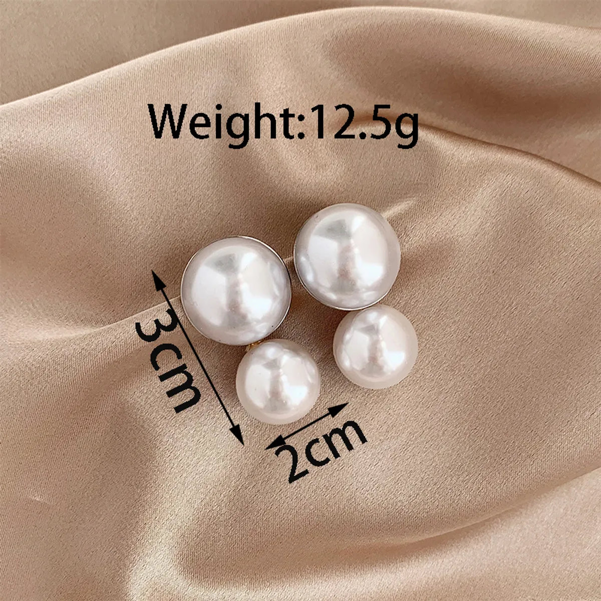 1 Pair Simple Style Round Inlay Alloy Pearl Drop Earrings