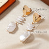 1 Pair Simple Style Round Inlay Alloy Pearl Gold Plated Drop Earrings