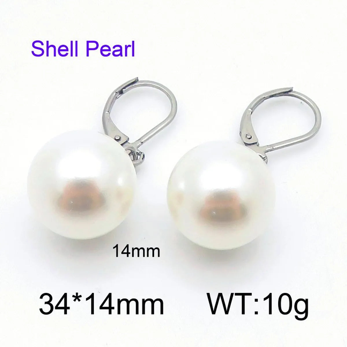 1 Pair Simple Style Round Oval Inlay 304 Stainless Steel Pearl Drop Earrings