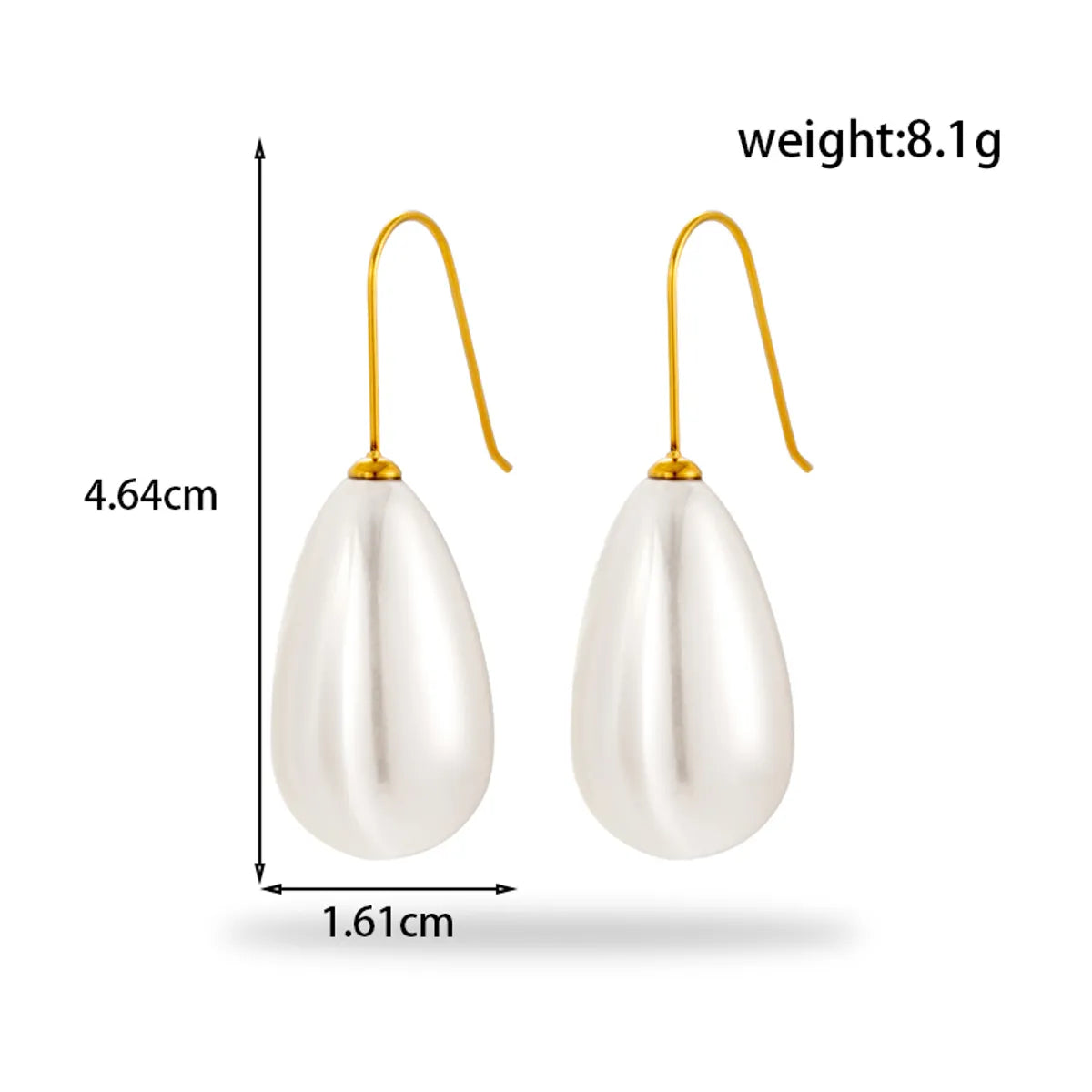 1 Pair Simple Style Round Oval Plating 304 Stainless Steel Drop Earrings