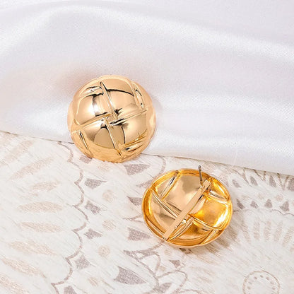 1 Pair Simple Style Round Plating Alloy Ear Studs